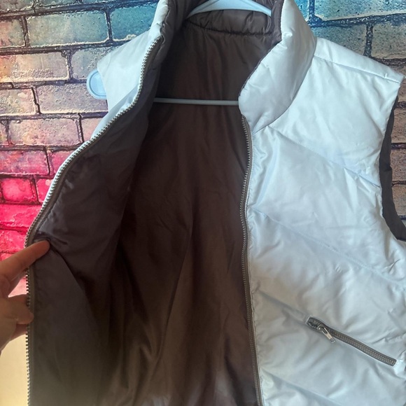 Light Blue Puffer Vest with Zipper Pockets - Picture 2 of 2